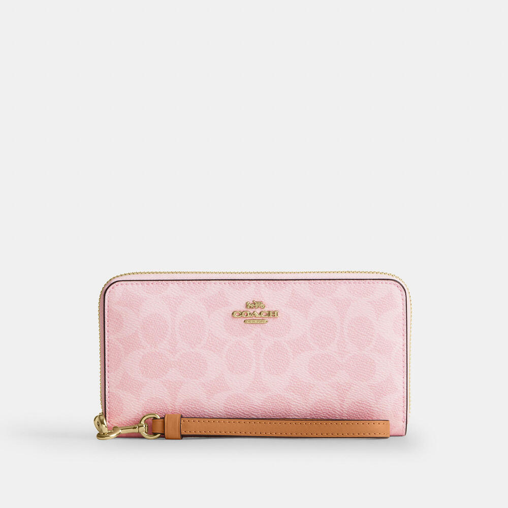 Coach Outlet Long Zip Around Wallet In Signature Canvas